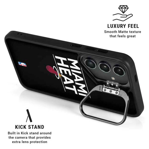 NBA Miami Heat Standard - Black Galaxy S24 Plus Kickstand Case